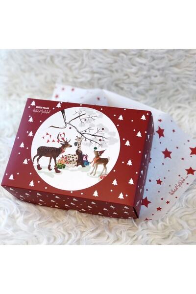 Bikutumutluluk Kırmızı Mutlu Yıllar Yılbaşı Hediye Kutusu