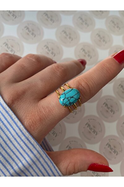 Pinery Jewels سلسلة VIP - حلقة قابلة للتعديل من الفولاذ المقاوم للصدأ مع حجر فيروزي