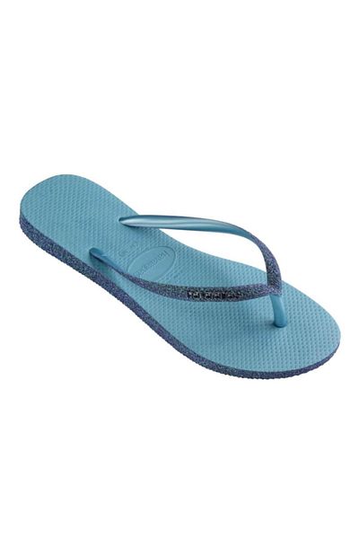 Havaianas Slim Sparkle II Women's Slippers - Sea Blue