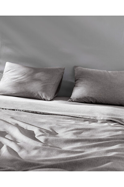 Madame Coco Benati Single 100% Cotton Yarn Dyed Duvet Cover Set - Anthracite