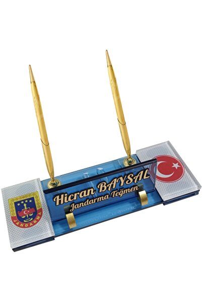 Sentez Masa Üstü İsimlik Kristal Jandarma Masa İsimliği