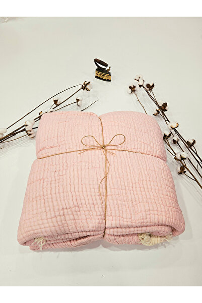 Gidia Ροζ κουβέρτα διπλής όψης με επένδυση από μουσελίνα 100% βαμβάκι 230x240 cm