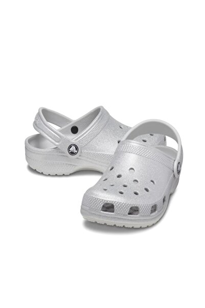 Crocs Papuci Classic Glitter Clog K pentru copii - Argintiu