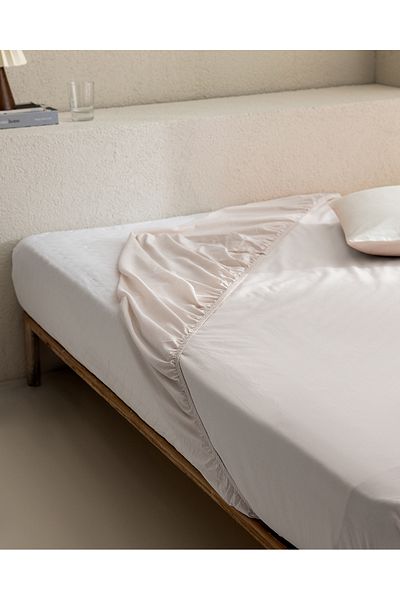 Madame Coco Manon Double 100% Cotton Ranforce Elastic Sheet - Stone