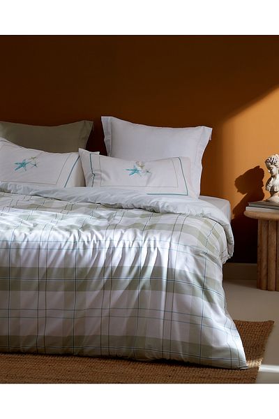 Madame Coco Musette Double 100% Cotton Ranforce Printed Duvet Cover Set - Khaki