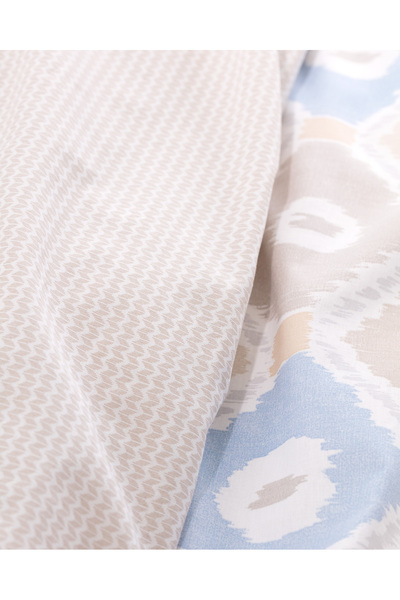 Madame Coco Avril King Size 100% Cotton Ranforce Printed Duvet Cover Set - Turquoise