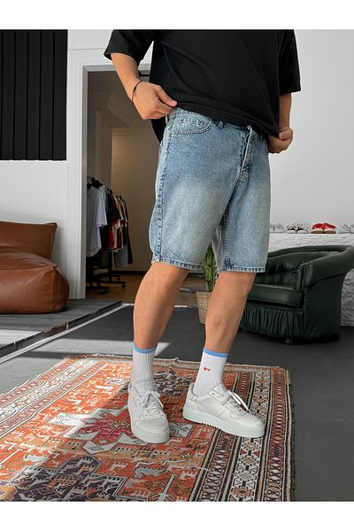 BYBASICMAN Blue Washed Denim Shorts Ke-483/576/484