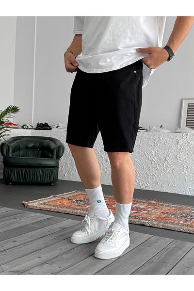 BYBASICMAN Ke-463 Model Black Denim Shorts