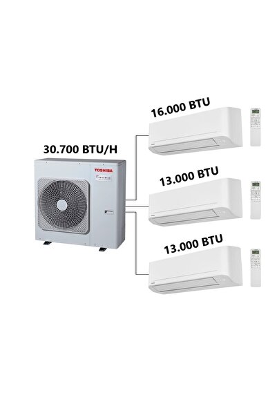 Toshiba Multı Klima (iç Üniteler 16.000 Btu/h + 12.000 Btu/h+ 12.000 Btu)