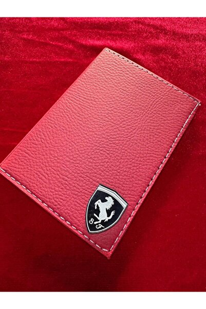 ATTA PAZARLAMA حافظة ترخيص من الجلد الأحمر من زجاج شبكي منقوش، حافظة ترخيص، م...