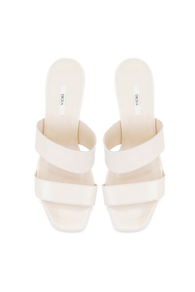Desa Ozzy White Women's Patent Leather Platform Slippers