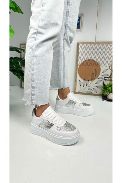 Allyup Γυναικεία αθλητικά παπούτσια - με κορδόνια, ελαφριά χοντρή ψηλή σόλα, αθλητικά παπούτσια περπατήματος που αναπνέουν 451