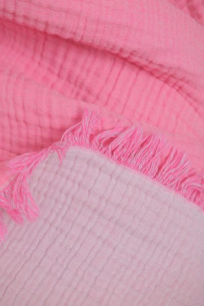 Caymoon 4 Layer Muslin 100% Cotton Sofa Shawl Tv Blanket 130 X 190 cm Double Color Pink Light Pink