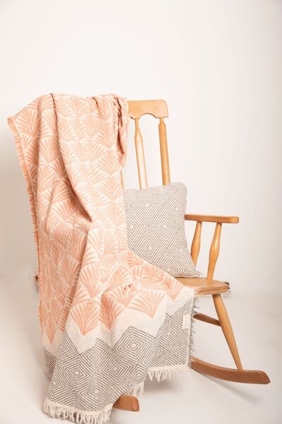 MYLASA HOME %100 Pamuk Pan Desenli Çok Amaçlı Koltuk Şalı 130 x 170 (Kırlentsiz)