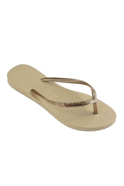 Havaianas Beige Slim Glitter Ii Slippers