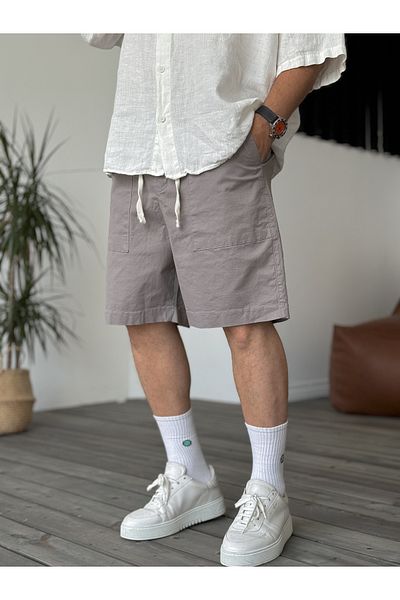 BYBASICMAN Gray Large Pocket Thin Shorts C-5232