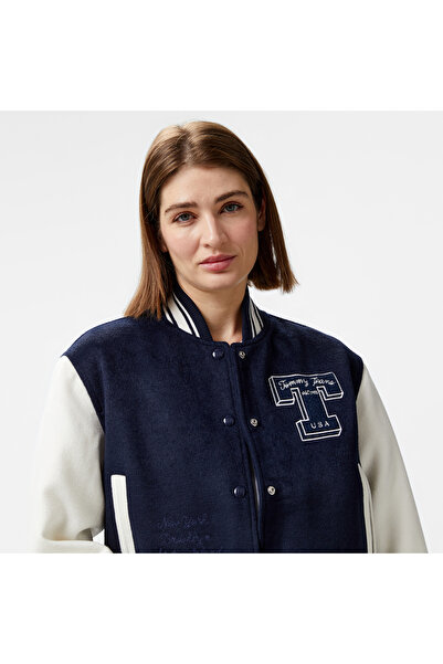 Tommy Hilfiger Tommy Jeans Letterman Kadın Mavi Ceket