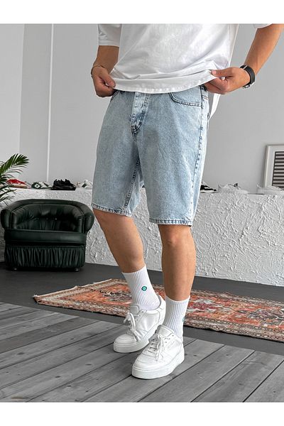 BYBASICMAN Ice Blue Washed Denim Shorts Ke-429/536/509