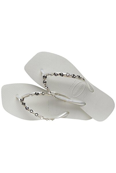 Havaianas White Thin Design Lux Slippers