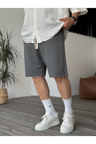 BYBASICMAN Anthracite Cropped Leg Shorts C-1287