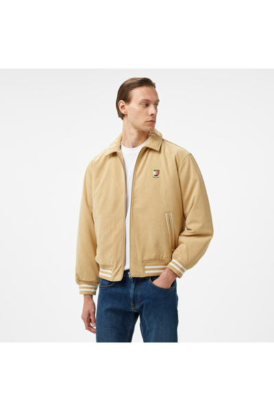 Tommy Hilfiger Tommy Jeans Crest Cord Letterman Erkek Bej Ceket