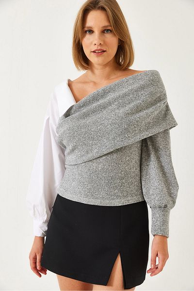 Bianco Lucci Pulover de damă cu mâneci de cămașă 60261098