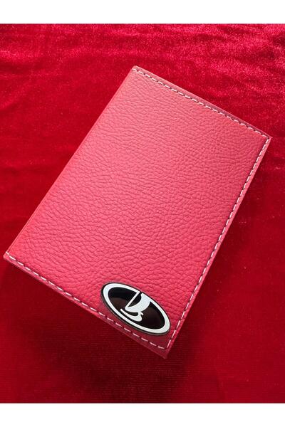 ATTA PAZARLAMA حامل ترخيص من الجلد الأحمر من زجاج شبكي منقوش، حافظة ترخيص، مح...