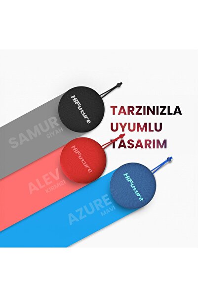 HiFuture مكبر صوت محمول Altus Red - بلوتوث 5.3، 10 وات Ipx4 مقاوم للماء