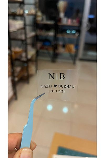 ButikSosyetik ملصق شفاف 4x2.5 سم 108 قطعة الوعد، الحناء، الخطوبة، تنظيم الزفاف