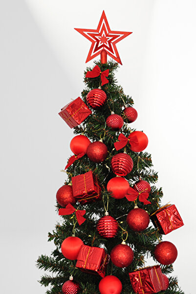 Patladı Gitti Christmas Pine Tree Ornament 30 Pieces Luxury Red Christmas Ornament