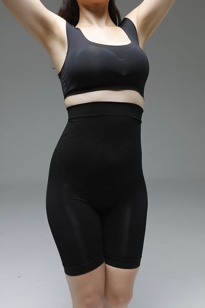 MİSTİRİK Irina Silicone Anti-Slip Stripe Push up Supported Leg Corset Black Color