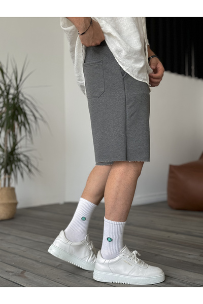 BYBASICMAN Antrasit Kesik Paça Şort C-1287