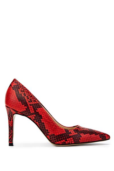 Tamer Tanca Women's Genuine Leather Red Heeled Shoes