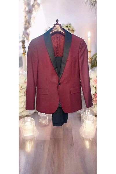 Sarar Burgundy Men's Tuxedo Suit