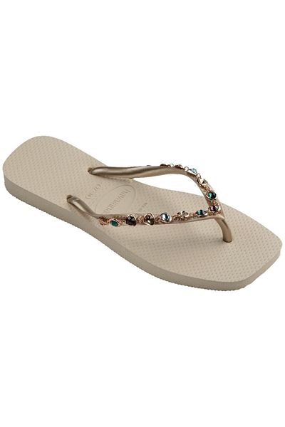 Havaianas Μπεζ Slim Square Luxury Παντόφλες