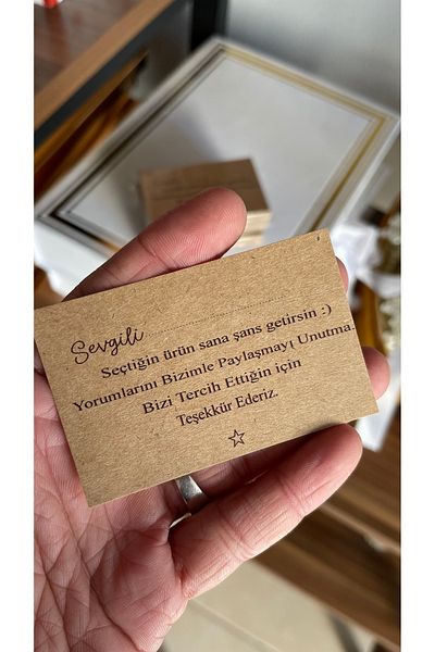 ButikSosyetik Kraft Dear Writing Thank You Card 50 Pcs