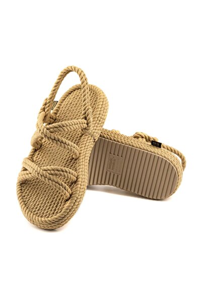 Nomadic Republic Tahiti Platform Women's Rope Sandals - Beige