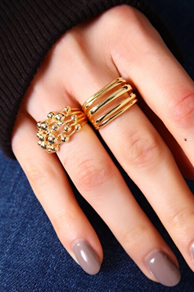 AURRARİ مجموعة خاتم الفقاعة الذهبية