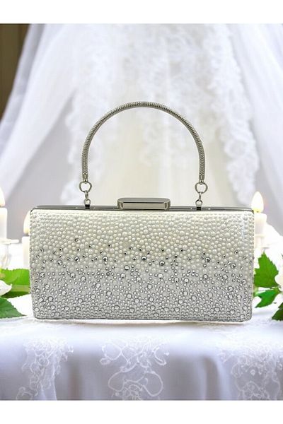Gloriys Ayakkabı & Çanta C-214 Dmc Geantă pentru rochie de seară cu piatră de picătură de argint