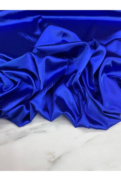 ipekkumaş Țesătură din satin de mătase pentru rochie uni bleumarin