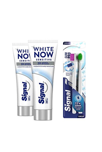 Signal White Now Sensitive Diş Macunu 75mlx2 Nazik Diş Eti Bakımı Diş Fırçası