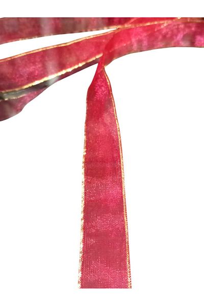 ÖZ-EL AŞ New Year's Red Glitter Chiffon Ribbon - Gift Package, 2 cm 5 Mt