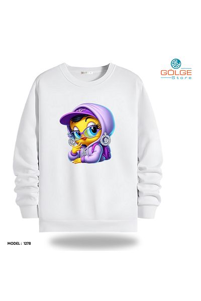 Gölge Store Fun and Cute - Cute Cases of Paw Friends - Crew Neck Unisex Slimfit Sweatshirt