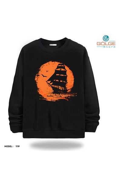 Gölge Store Unisex Slimfit Crew Neck Streetwear Sweatshirt