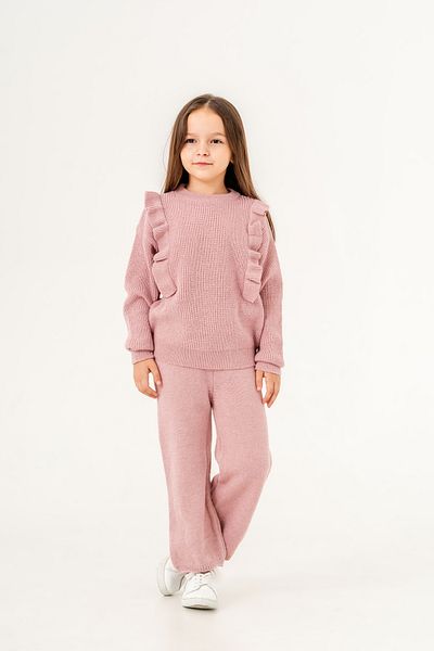 Eray Kids Girls' Knitwear Bottom and Top Set with Ruffled Sleeves