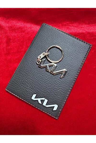 ATTA PAZARLAMA سلسلة مفاتيح وحامل ترخيص من الجلد الأسود من زجاج شبكي منقوش، و...
