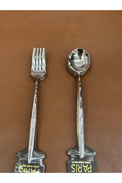 LeesHome 12Pcs Stainless Steel Silver Color Titanium Plated Dessert Fork and Spoon