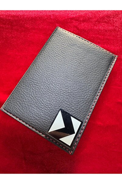 ATTA PAZARLAMA حامل ترخيص من الجلد الأسود من زجاج شبكي منقوش، حافظة ترخيص، مح...