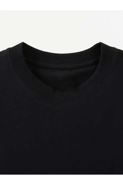 STİLLEX Mi̇ngalondon Happy Cat Printed Black T-Shirt