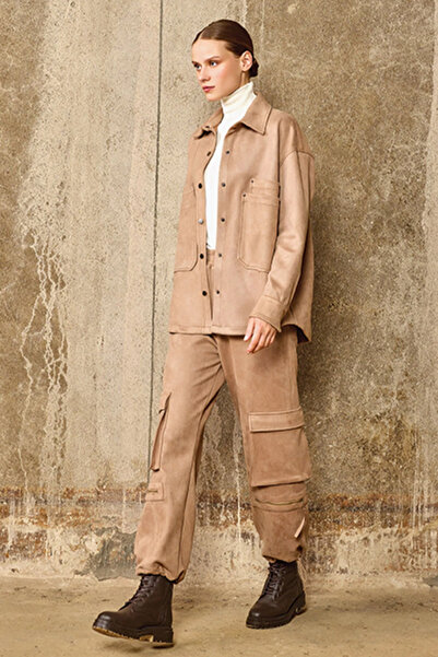 Unique UW254018 SÜET KUMAŞ PAÇASI FERMUAR DETAYLI PANTOLON